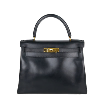 Hermes｜ Kelly28 Handbag Box calf Black 1998