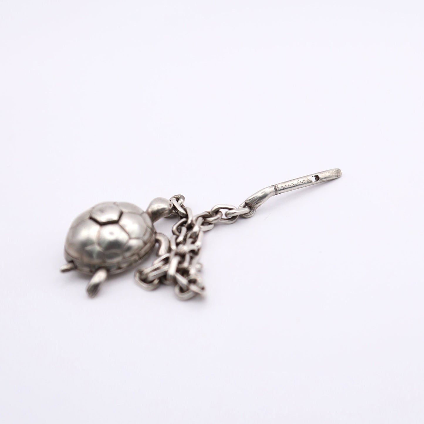 Hermes | S925 Silver Chain Key Holder Bag Charm Turtle