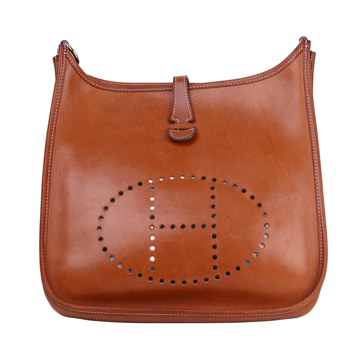Hermes Evelyne PM in Barenia Fauve 2000 PHW,front view