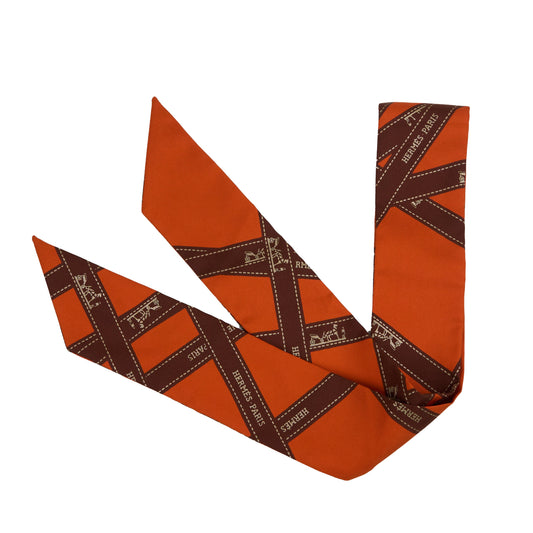 Hermes |Orange Ribbon  Twilly