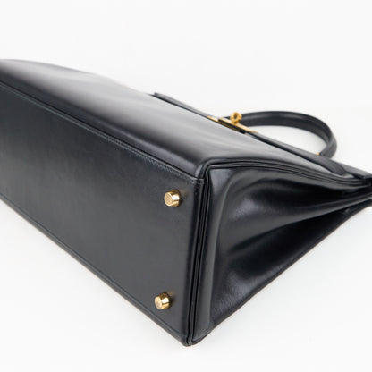 Hermes｜ Kelly 35 Handbag  Box Calf  Black 1993