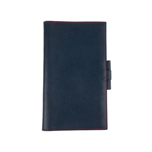 Hermes| Journal Case Passport Cover Blue Nuit/Rouge Grenat Epsom 1996