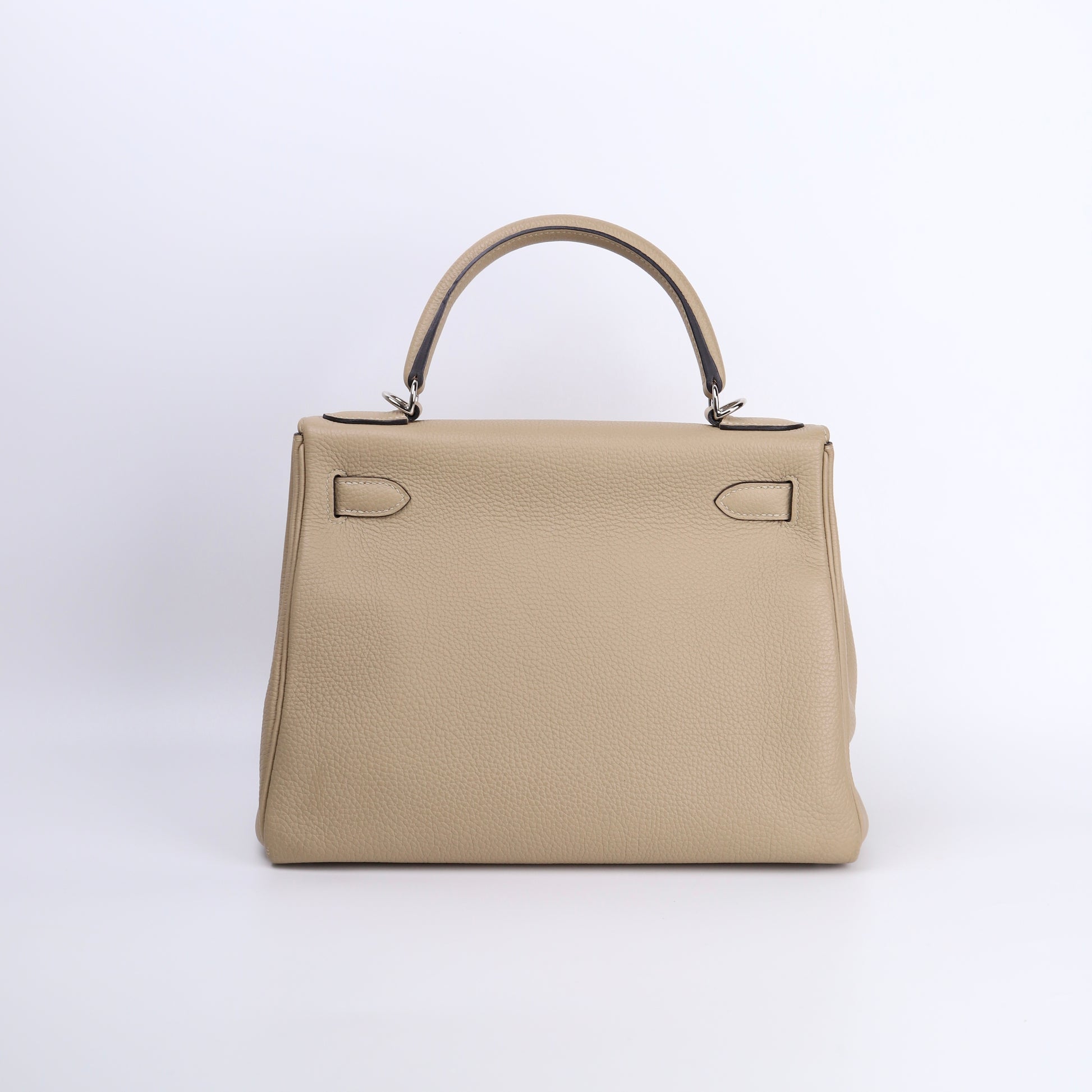 Hermes Kelly 28 Handbag in Togo Trench 2017，back view