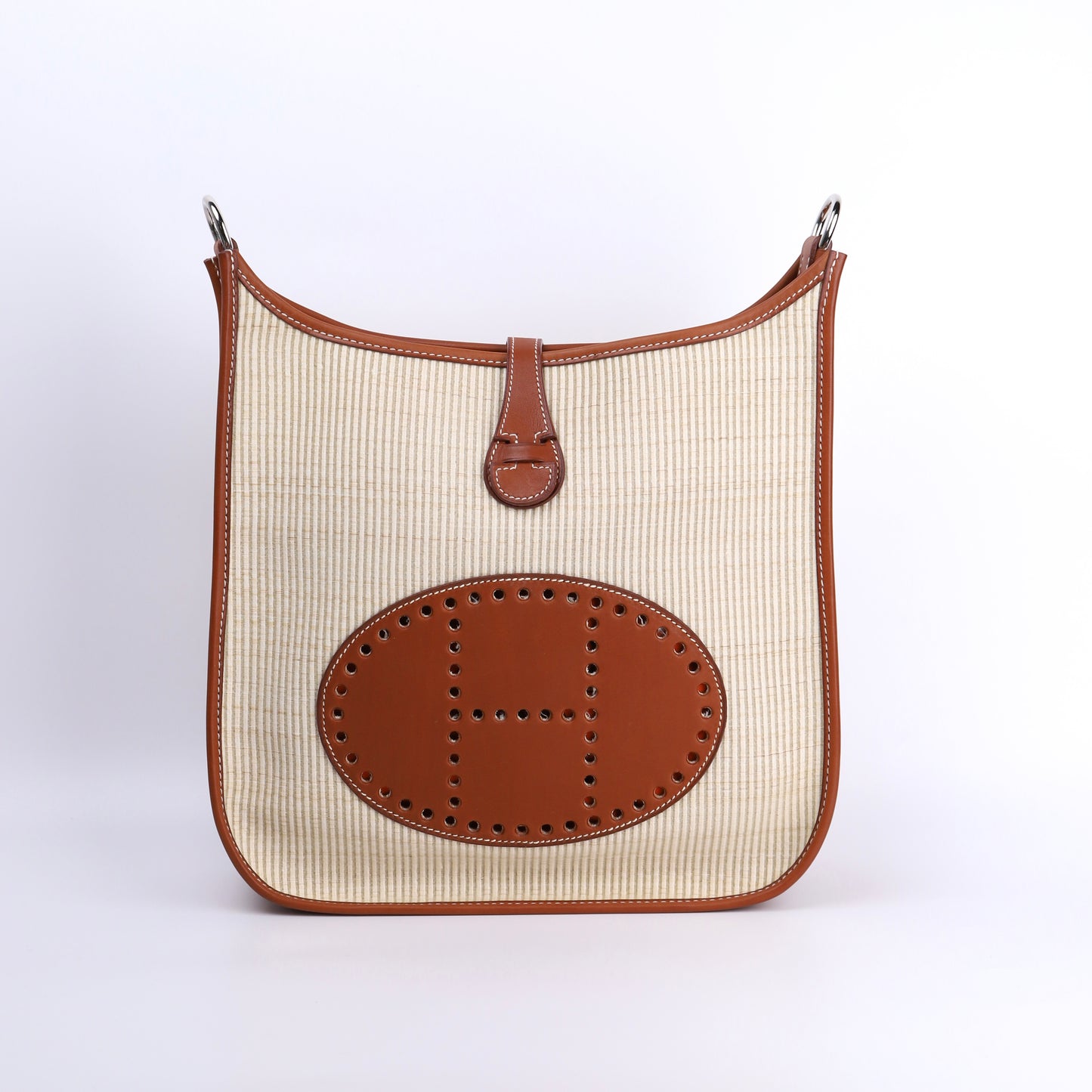 Hermes Evelyne PM in Barenia/Crinoline Fauve 2002,front view