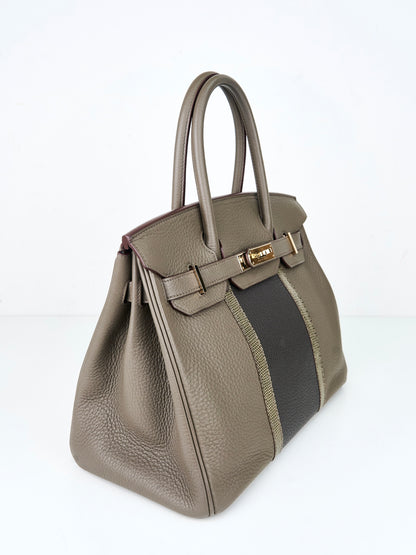 Hermes｜Birkin 30 Club Togo/Lizard  Etain/Graphite/Vert Olive  2011