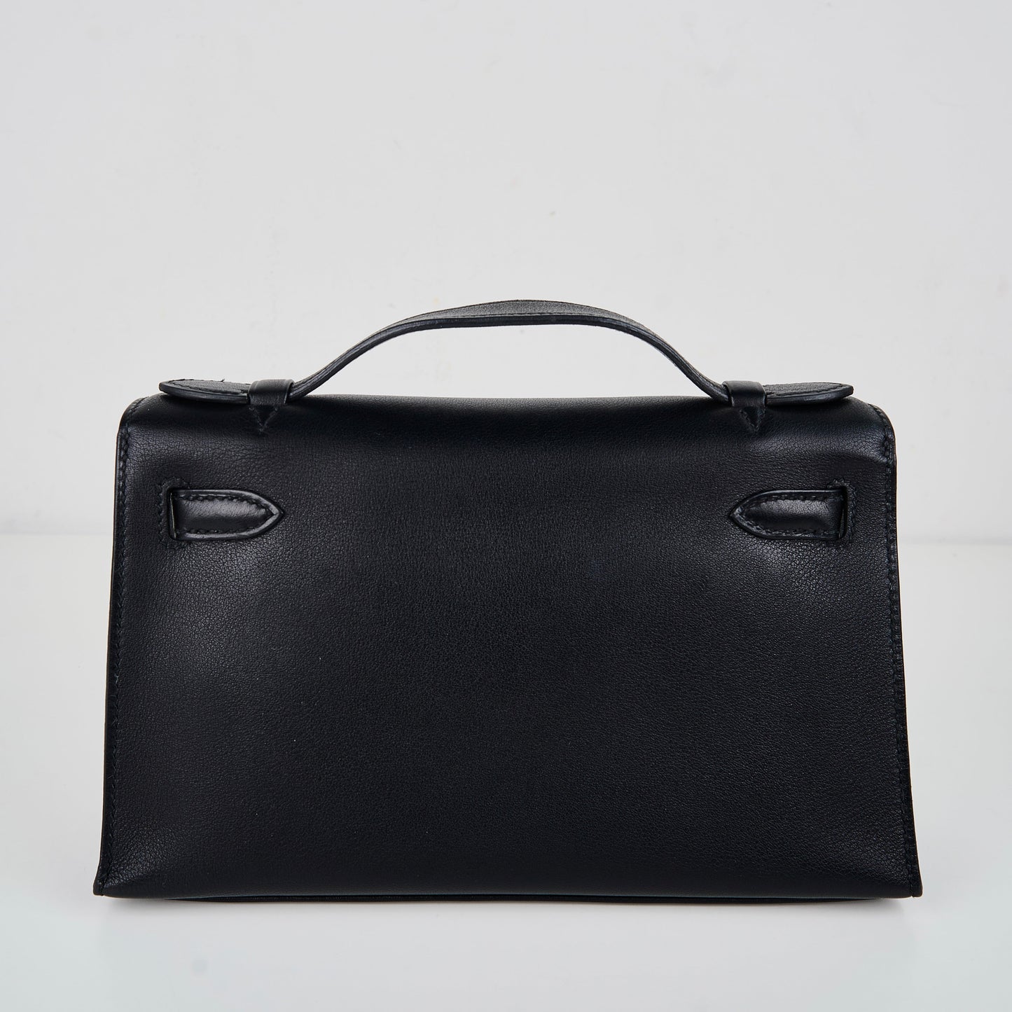 Hermes｜Kelly Pochette Black Handbag Evergrain 2006