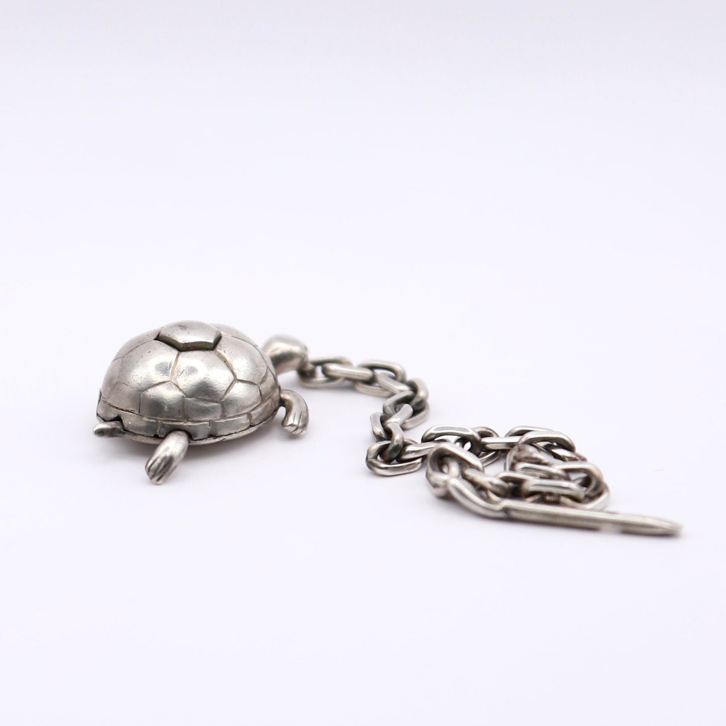 Hermes | S925 Silver Chain Key Holder Bag Charm Turtle