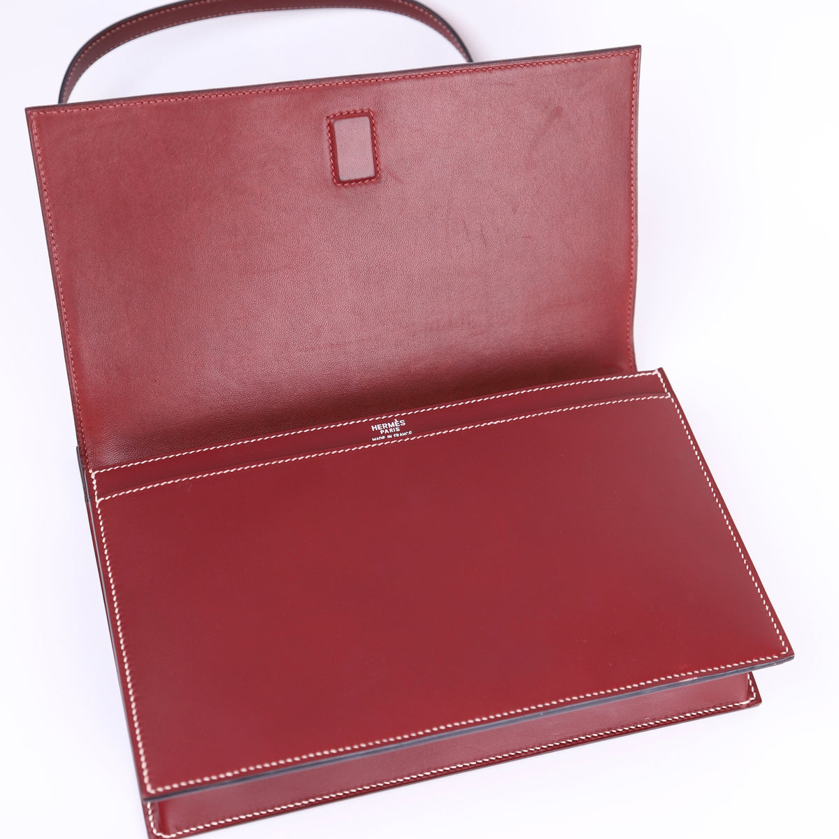 Hermes Valentine  Shoulder bag in Chamonix Rouge H 2001, inside