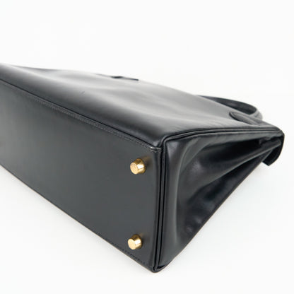 Hermes｜ Kelly 28 Handbag Box calf  Black 2000