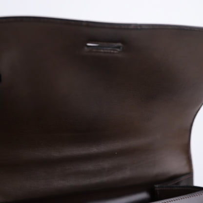 Hermes Sterling Silver Chaine d'Ancre Bag in Box Calf Ebene 1972, inside1