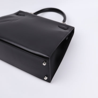 Hermes Kelly 28 Handbag in Box Calf Noir（Black）2006 PHW, corner