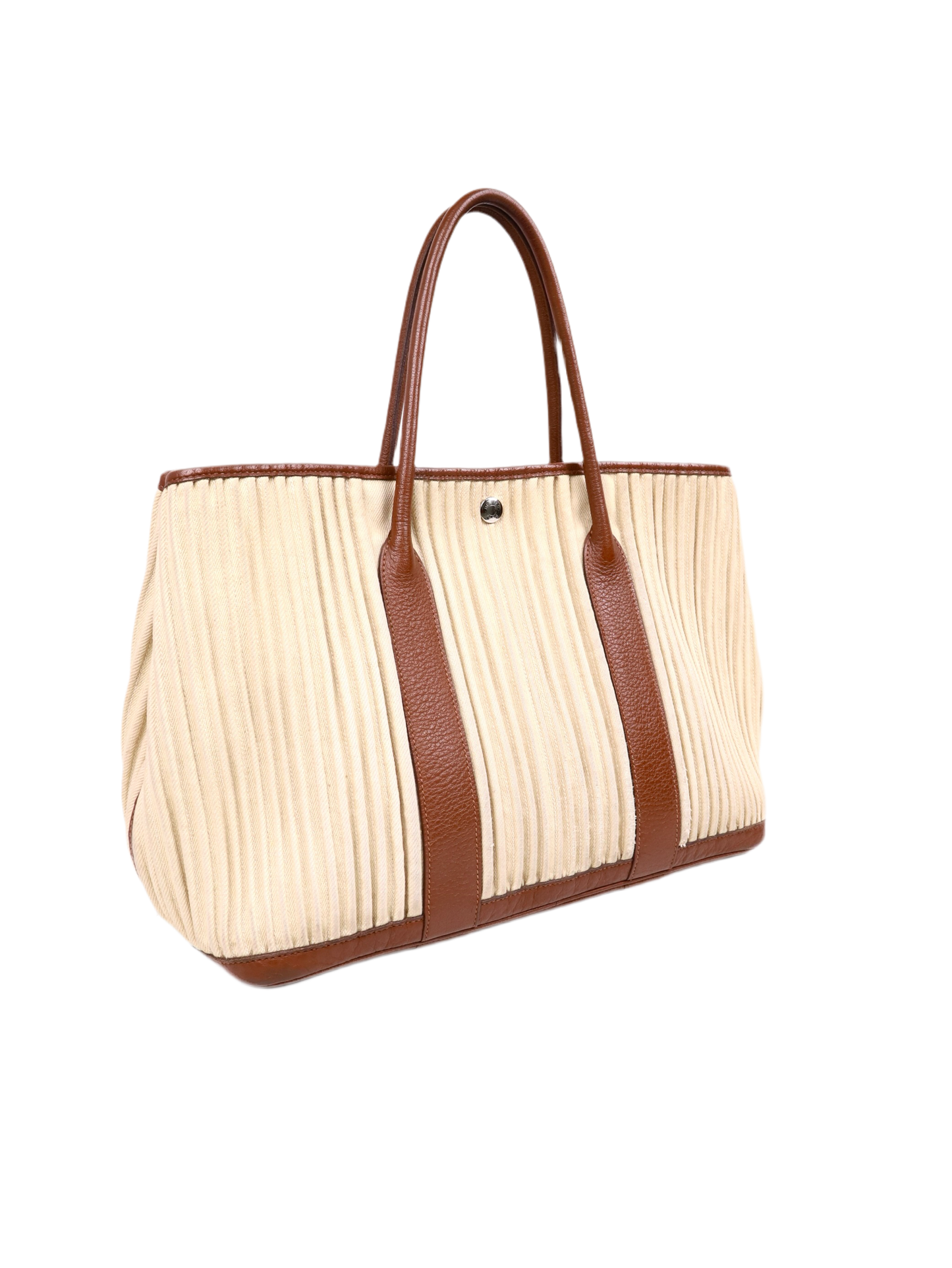 Hermes｜Garden Party PM  Handbag Ribbed Canvas 2008