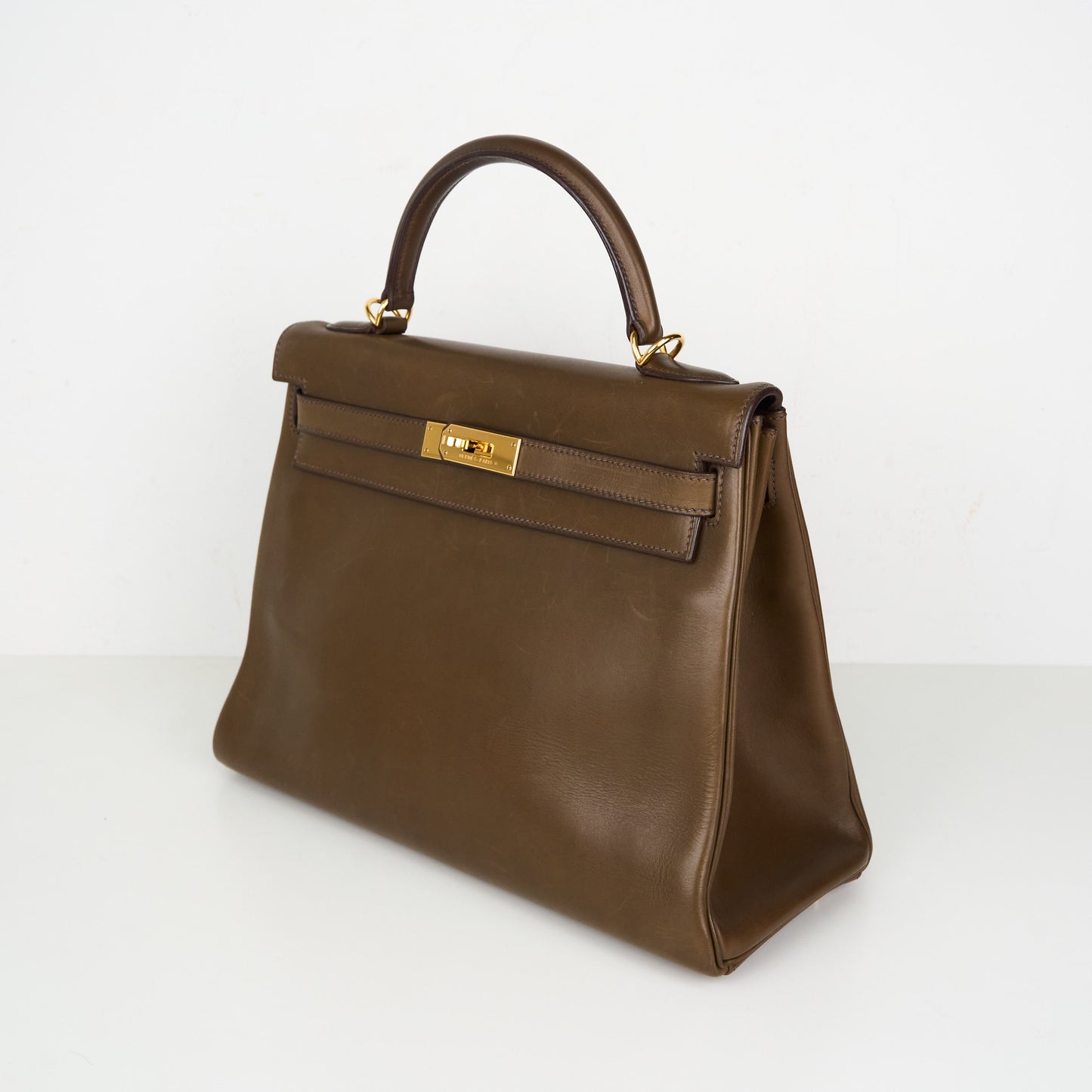 Hermes｜ Kelly 32  Handbag Barenia Vert Olive 2001