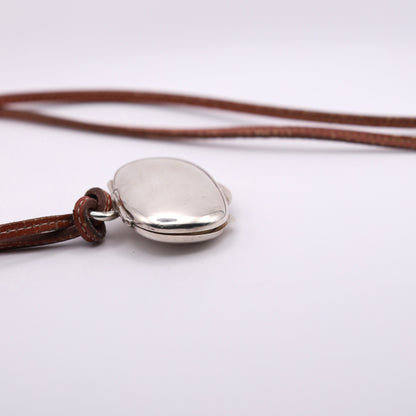Hermes Silver 925 Pill Case Necklace，left side