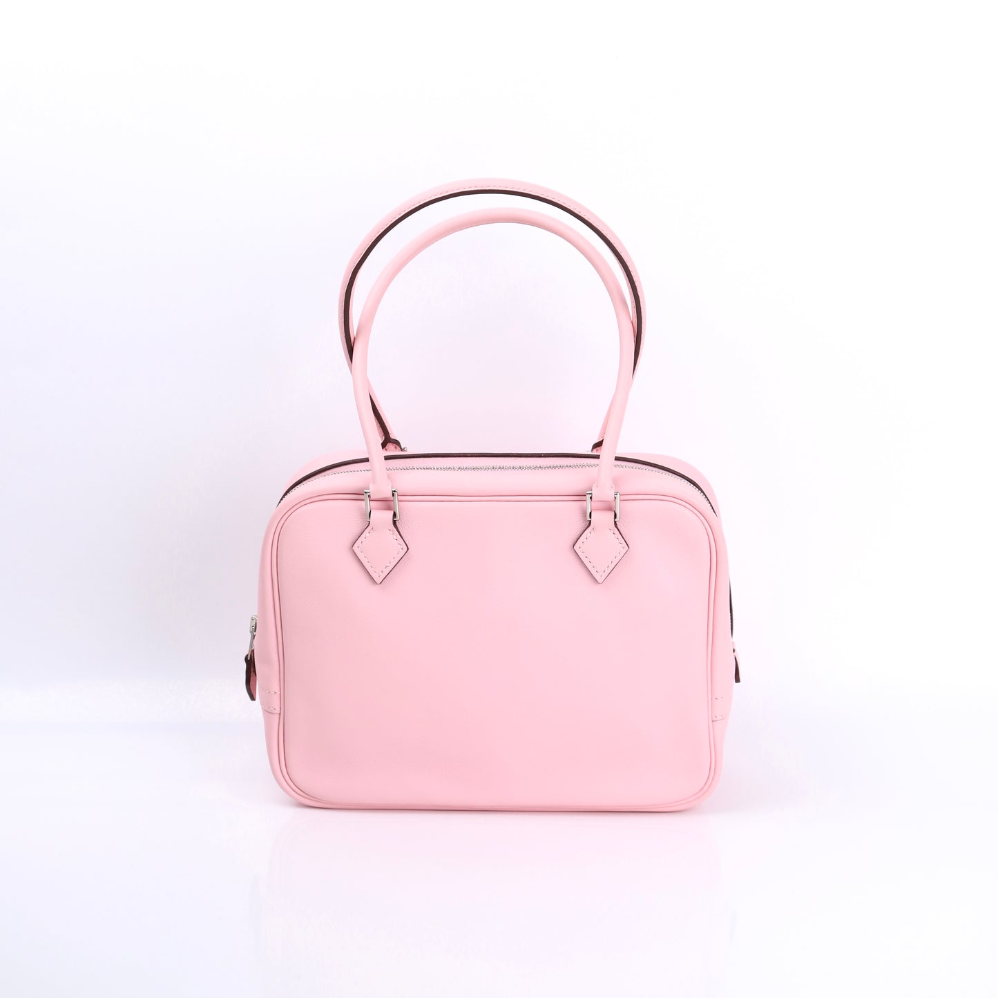 Hermes Plume Mini Handbag Plume in Rose Sakura Swift 2015, back view