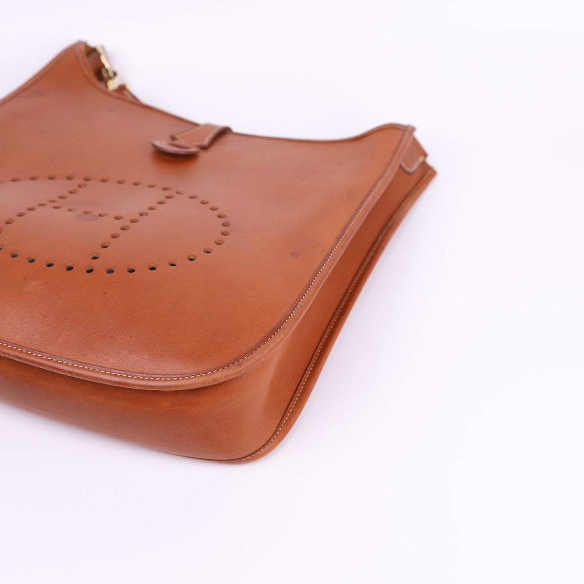 Hermes Evelyne PM in Barenia Fauve 2001 GHW，corner2