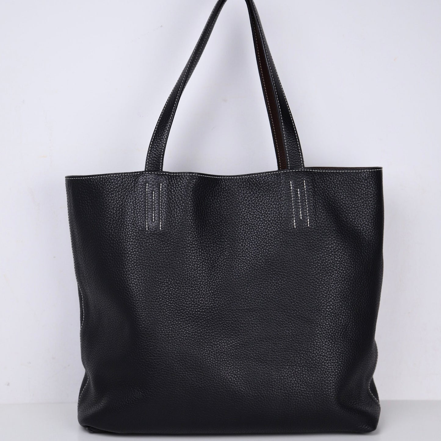 Hermes｜ Double Sens shoulder bag reversible Tote bag Black/Chocolate Togo 2013