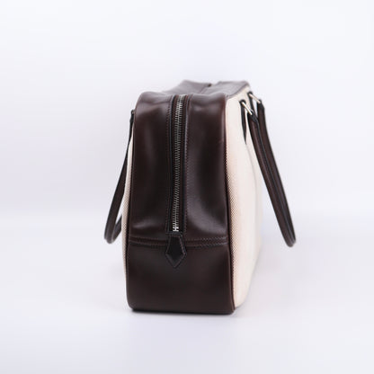 Hermes Plume 32 Handbag in Box Calf/Canvas Ebene 2002, right side