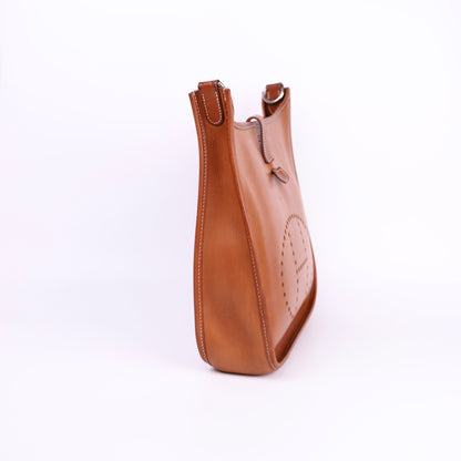 Hermes Evelyne PM in Barenia Fauve 2000 PHW, left side