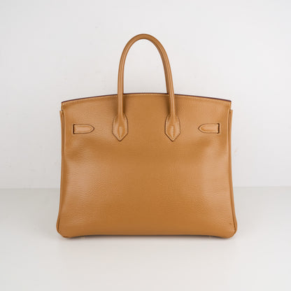 Hermes｜Birkin 35 Handbag Natural Sable Vachette Ardennes 2002