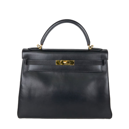 Hermes｜ Kelly32 Handbag  Box Calf  Black 2002