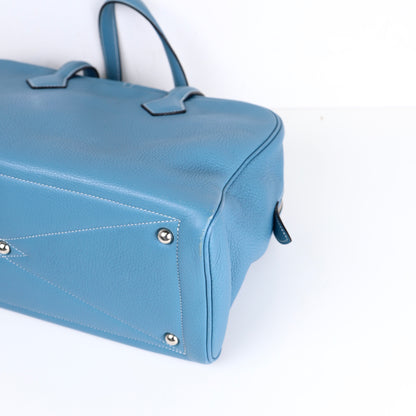 Hermes｜ Victoria 35 Handbag Taurillon Clemence Blue Jean 2007