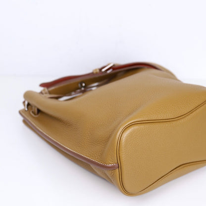 Hermes｜ So Kelly 22 Handbag Kraft/Sanguine Taurillon Clemence 2011
