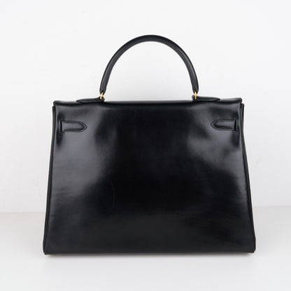 Hermes｜ Kelly 35 Handbag  Box Calf  Black 1993
