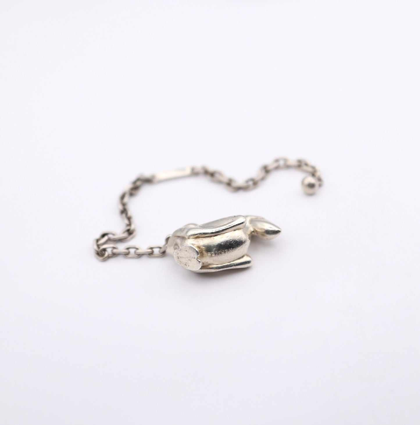 Hermes S925 Silver Pelican Chain Key Holder / Bag Charm, logo