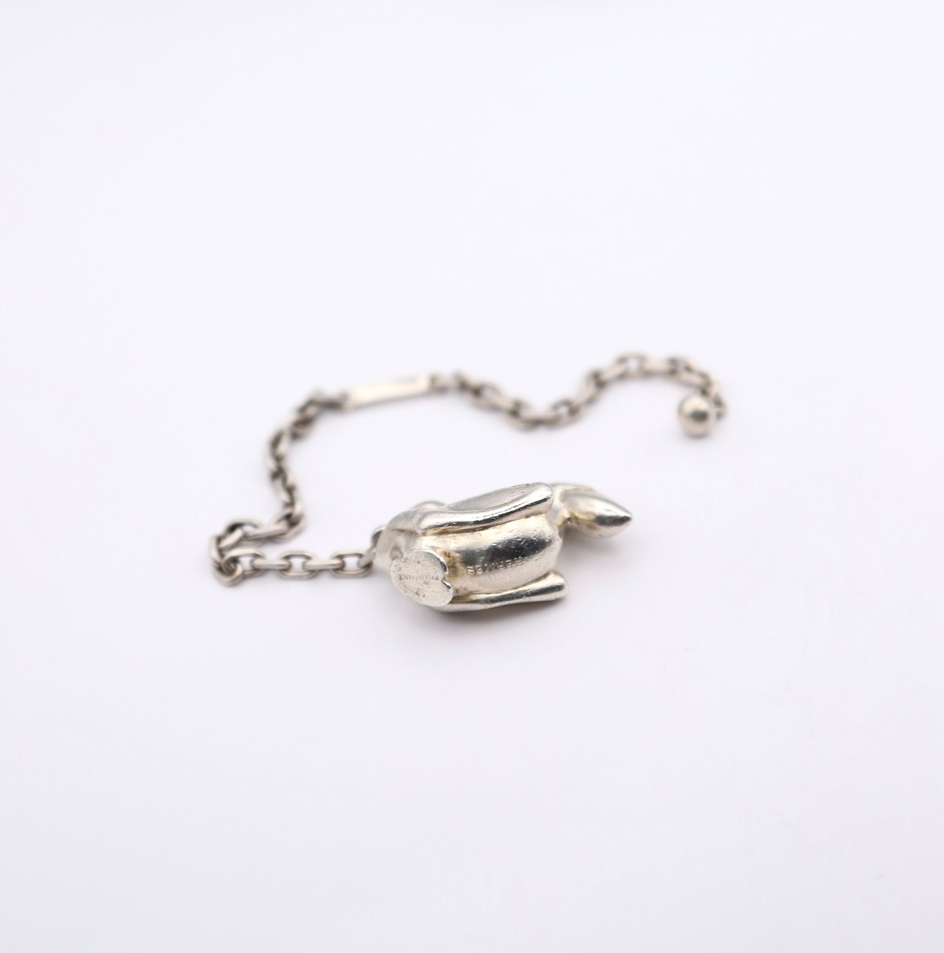 Hermes S925 Silver Pelican Chain Key Holder / Bag Charm, logo
