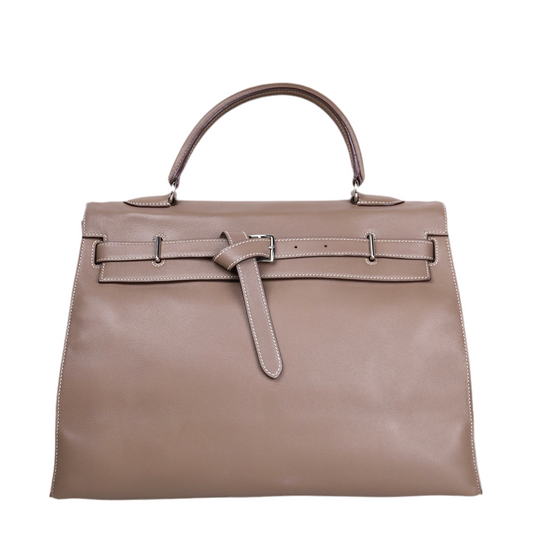 Hermes｜Kelly Flat handbag Etoupe Swift 2006