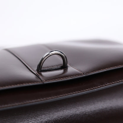 Hermes Sterling Silver Chaine d'Ancre Bag in Box Calf Ebene 1972,hardware