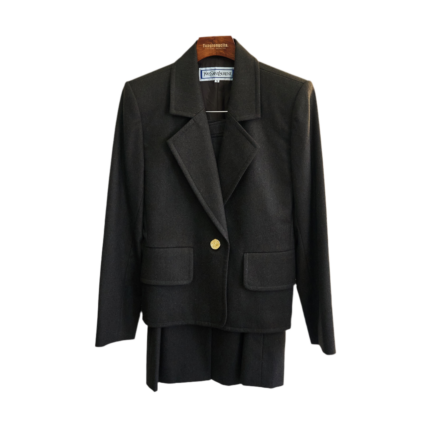 YSL |  Brown Blazer&Skirt wool Setup