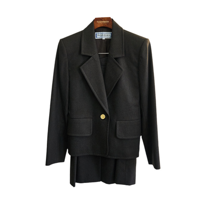YSL |  Brown Blazer&Skirt wool Setup