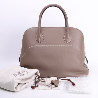 Hermes Bolide Relax 35 Handbag in Novillo Etoupe 2015,full view
