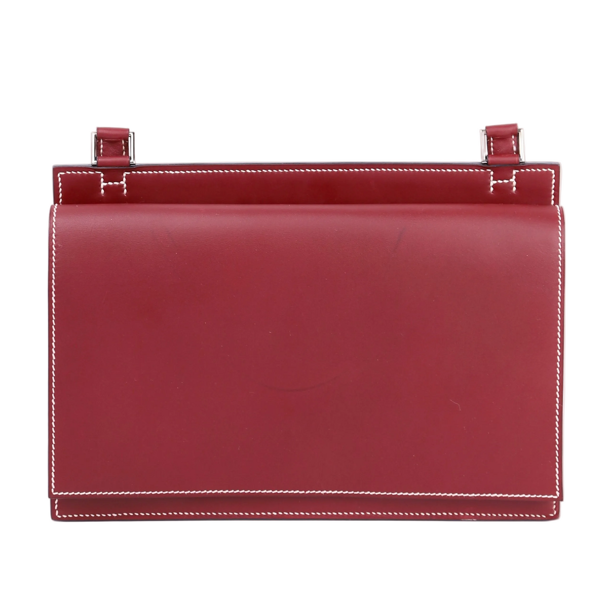Hermes Valentine  Shoulder bag in Chamonix Rouge H 2001, front view