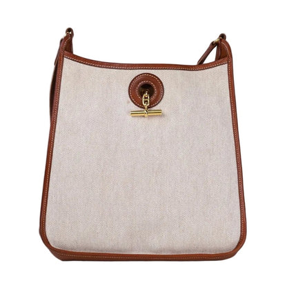 Hermès Vespa Shoulder Bag in Barenia/Toile Fauve 1996,front view 