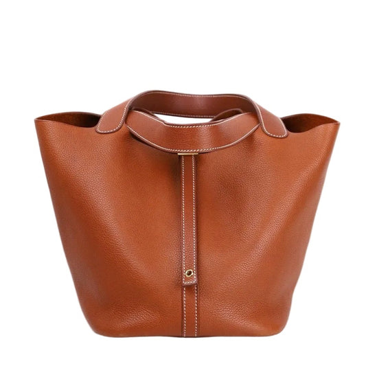 Hermès Picotin MM Fauve Barenia Faubourg, Front View