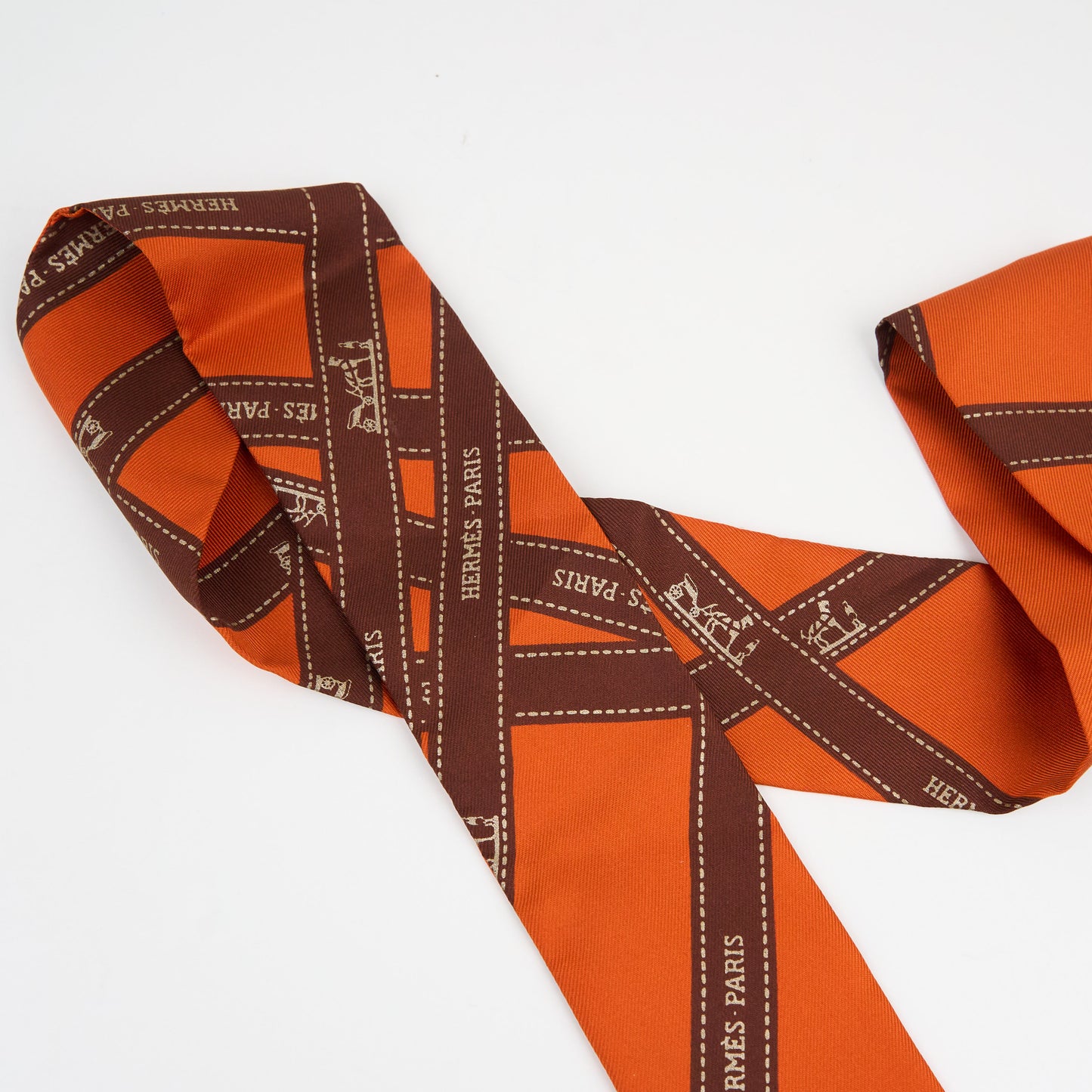 Hermes |Orange Ribbon  Twilly