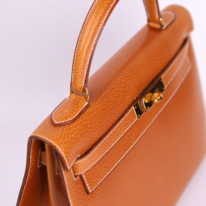 Hermes Kelly 32 in Peau De Porc/Pig Skin Gold 1991 GHW,hardware
