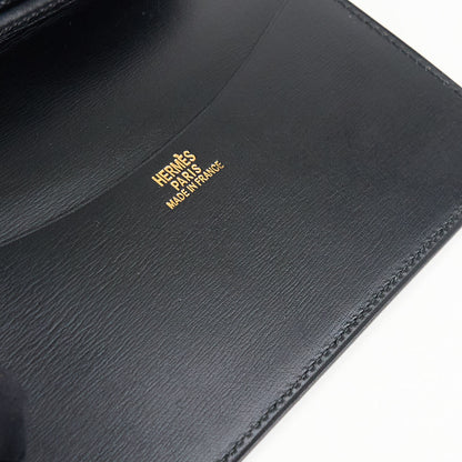 Hermes| Journal Case Passport Cover Black Box Calf 1997