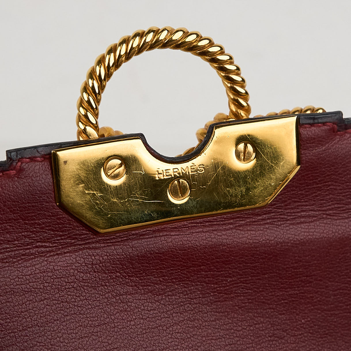 Hermes｜Cordeliere Vintage Handbag Burgundy Crocodile  1982