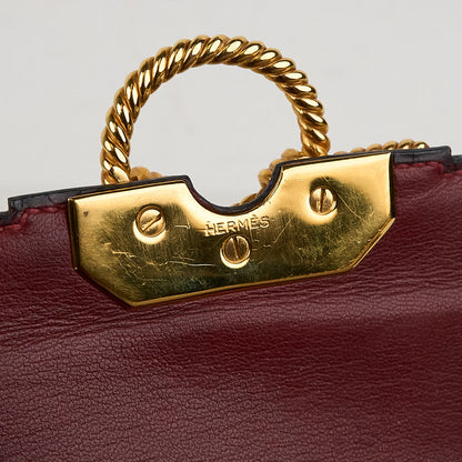 Hermes｜Cordeliere Vintage Handbag Burgundy Crocodile  1982