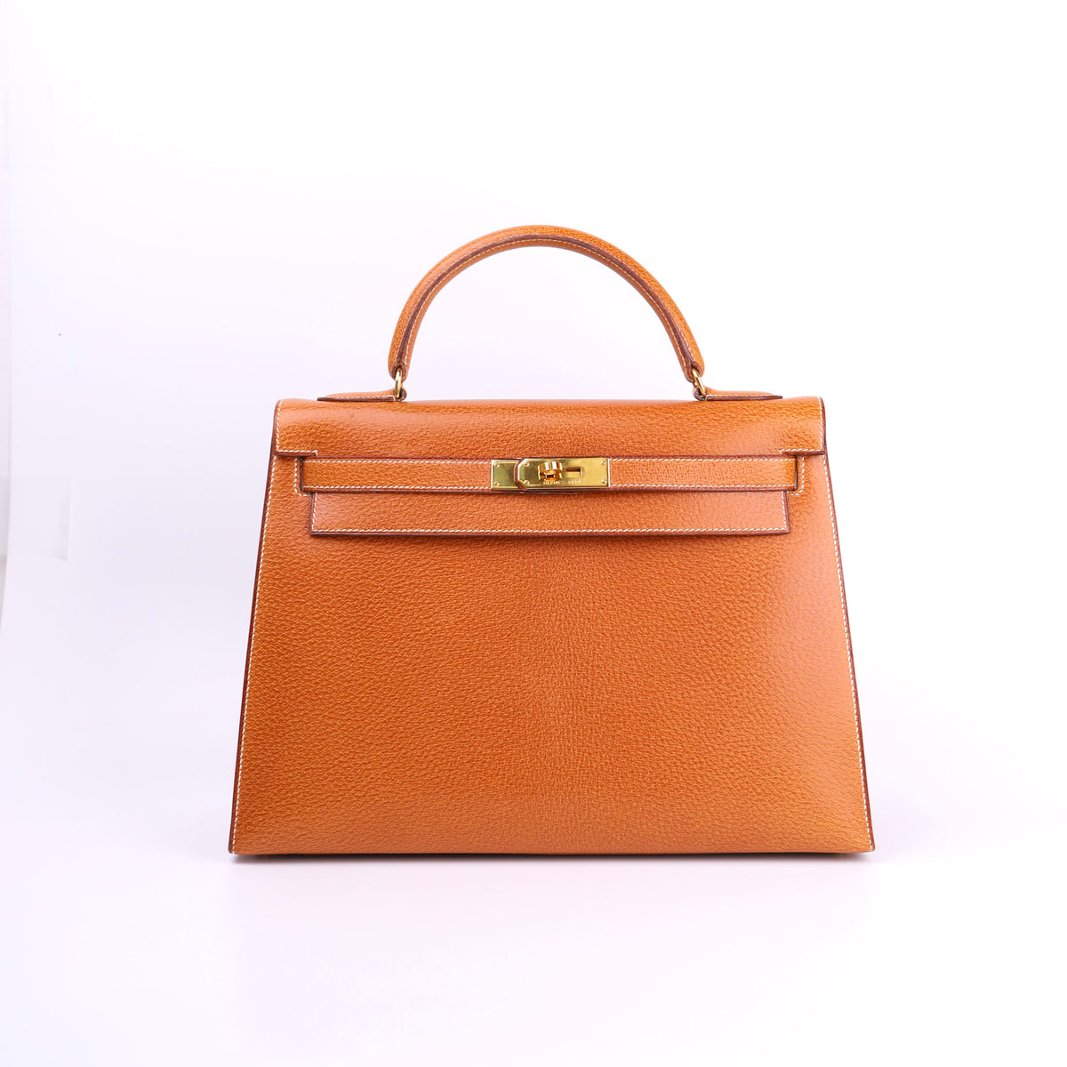 Hermes Kelly 32 in Peau De Porc/Pig Skin Gold 1991 GHW,front view
