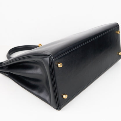 Hermes｜ Kelly 35 Handbag  Box Calf  Black 1993