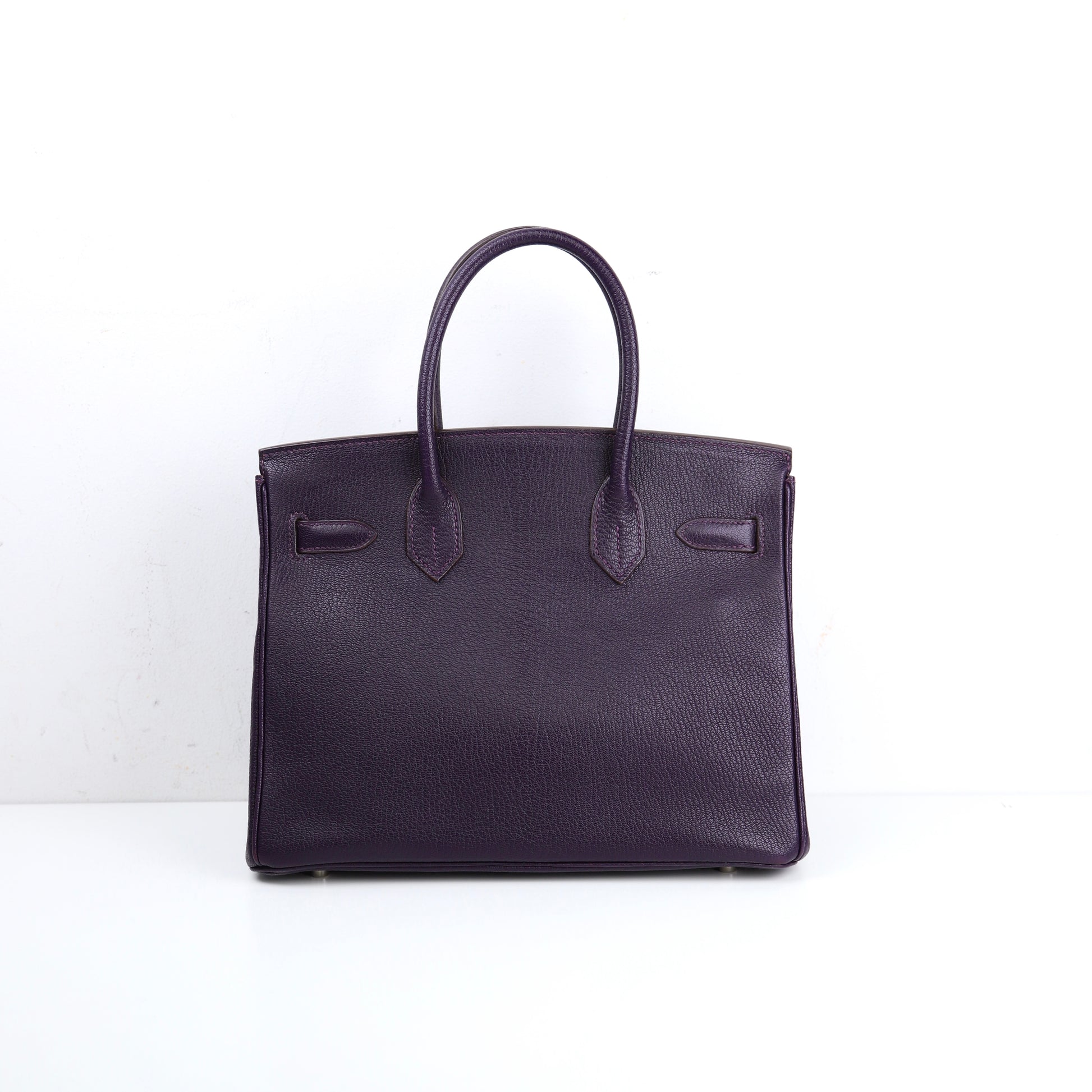 Hermès Birkin 30 Handbag in Chèvre Raisin/Lilas ,back  view