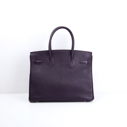 Hermès Birkin 30 Handbag in Chèvre Raisin/Lilas ,back  view