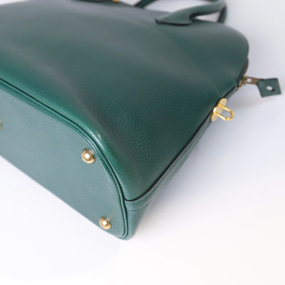 Hermes Bolide 35 2-Way in Vachette Ardennes Dark Green 1993