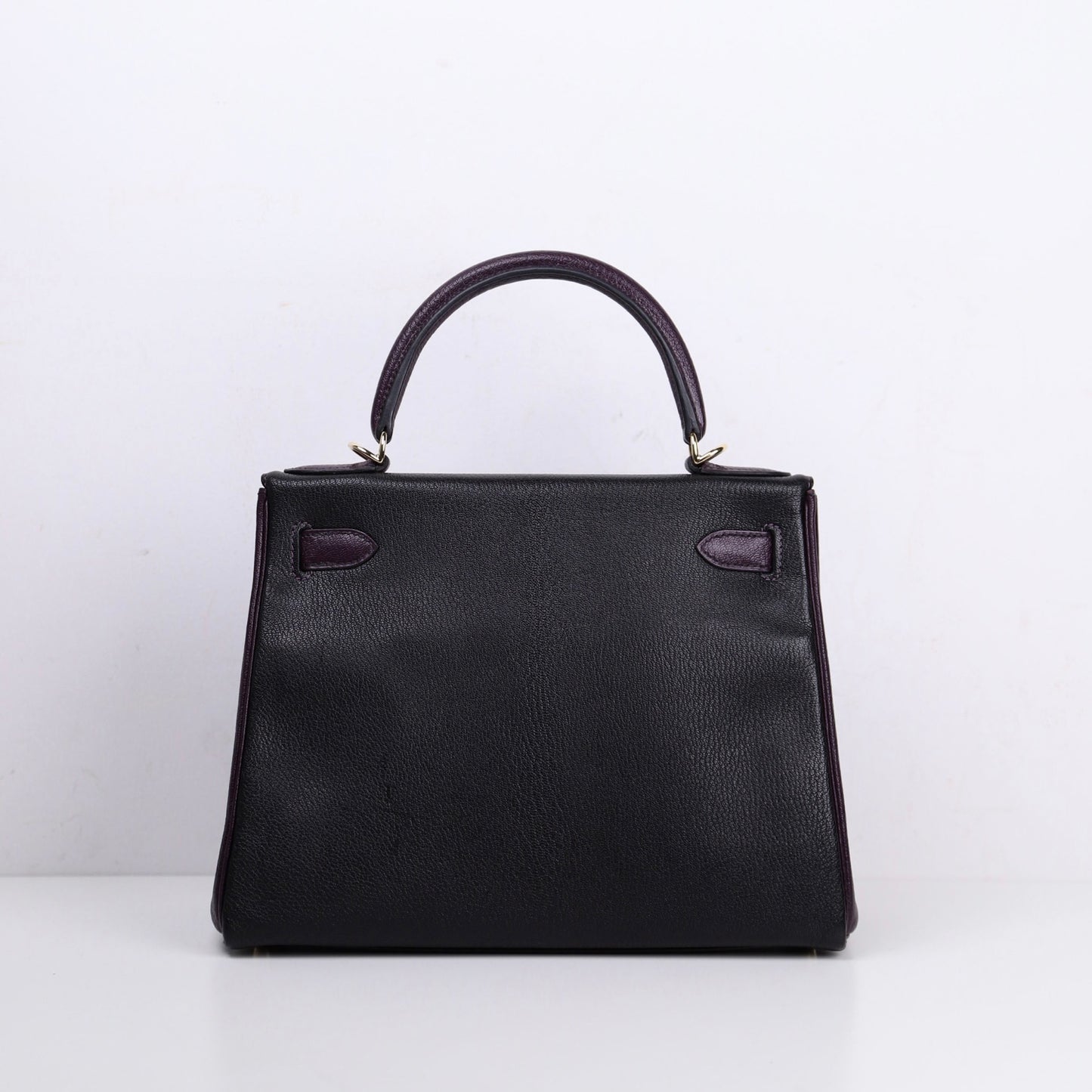 Hermes｜Special Order Kelly 28 Handbag Black/Raisin Cherve 2019