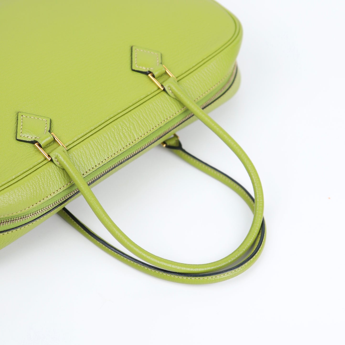 Hermes｜Plume elan 28 Handbag Anis Green Chevre Mysore 2004